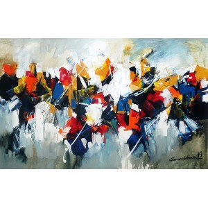 Mashkoor Raza, 30 x 48 Inch, Oil on Canvas, Abstract Painting, AC-MR-216